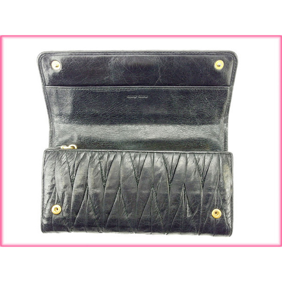 Miu Miu Long Wallet Matelasse Black - Picture 5 of 8